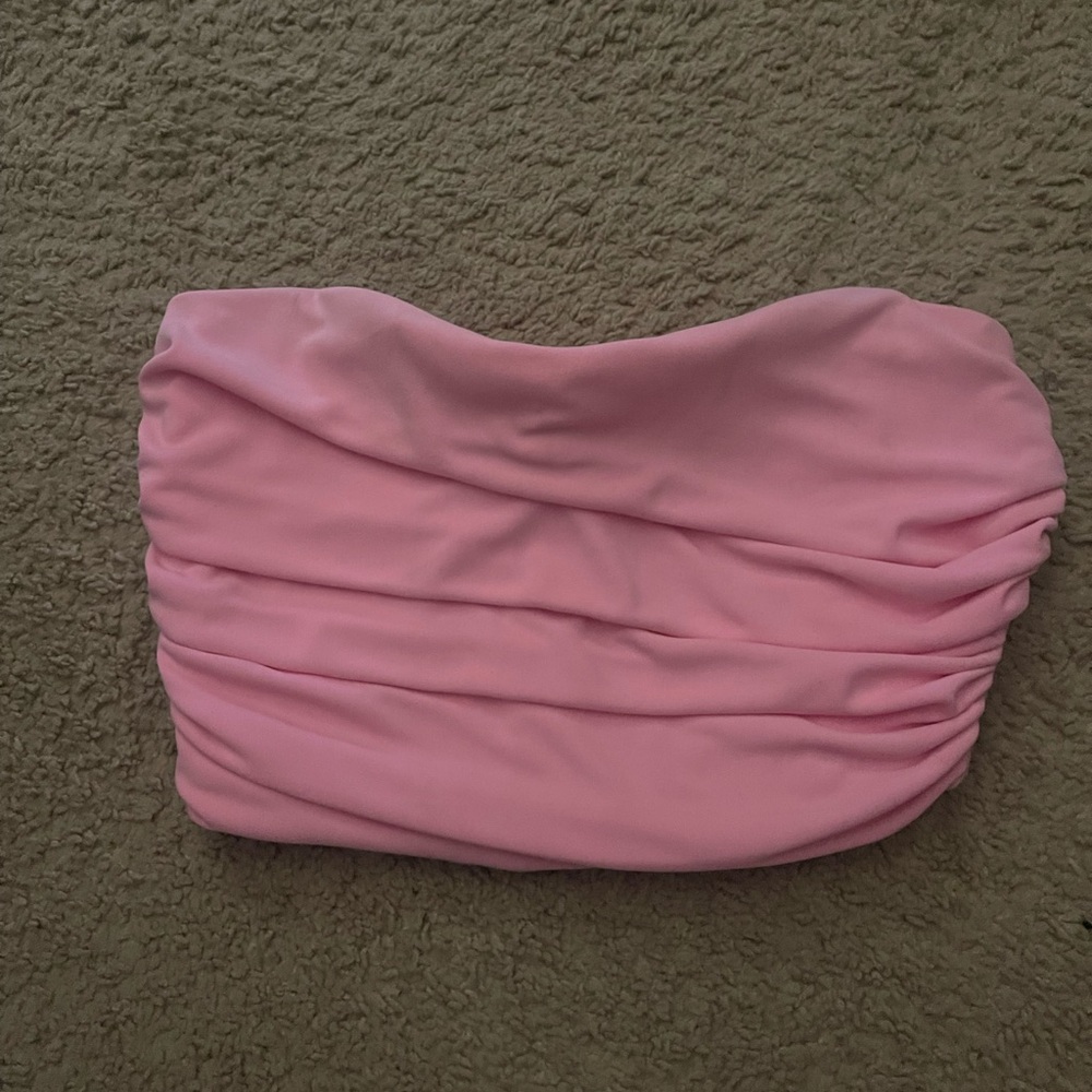 Pink Ruched Tube Top